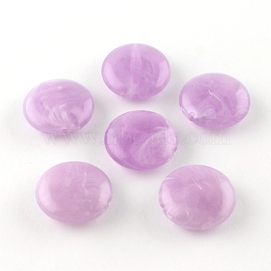 22mm Lilac Flat Round Acrylic Beads