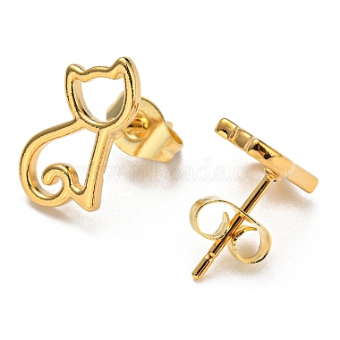 PVD Vacuum Plating 304 Stainless Steel Stud Earring for Women(STAS-D087-17G)-2