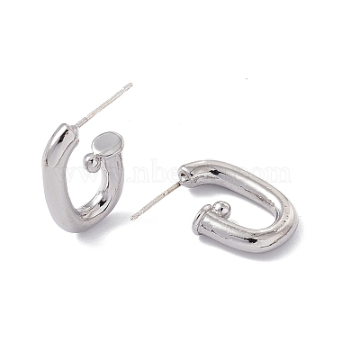 Platinum Oval Alloy Stud Earring Findings