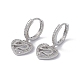 Boucles d'oreilles créoles pendantes en forme de cœur avec zircon cubique transparent et serpent(KK-E068-VA089-1)-1