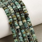 Natural African Turquoise(Jasper) Beads Strands, Disc, Heishi Beads, 4x2mm, Hole: 0.9mm, about 158pcs/strand, 14.96''(38cm)(G-H230-94)