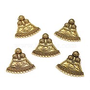 Tibetan Style Alloy Chandelier Component Links, Triangle, Antique Golden, 53x53.3x9mm, Hole: 4.5 & 2.7mm(PALLOY-P224-14AG)