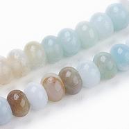 Natural Flower Amazonite Beads Strands, Rondelle, 6x4mm, Hole: 1mm, about 96pcs/strand, 15.1 inch(38.5cm)(G-F520-16)