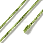 Polyester Twisted Cord, Round, for DIY Jewelry Making, Yellow Green, 1mm, about 49.21 Yards(45m)/Roll(OCOR-G015-01A-09)
