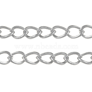 Iron Twisted Chains, Unwelded,  Platinum Color, 5x3.5x0.8mm(X-CH-R001-N)