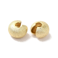 Brass Crimp Beads Covers, Real 24K Gold Plated, 6x4mm, Hole: 1.6mm(FIND-Z039-07C-G)
