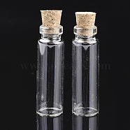 Glass Jar Glass Bottles Bead Containers, with Cork Stopper, Wishing Bottle, Clear, 12x40mm, Hole: 6.5mm, Capacity: 5ml(0.17 fl. oz)(AJEW-S074-01C)