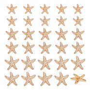 60pcs 3 Styles 1-Hole Zinc Alloy Shank Buttons, Starfish, Light Gold, 14.5~24x15~25.5x7.5~8mm, Hole: 2.4~2.5mm, 20pcs/style(BUTT-AR0001-09)