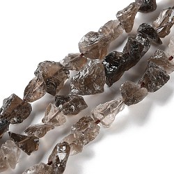 Raw Rough Natural Smoky Quartz Beads Strands, Nuggets, 4~11x4.5~14.5x4.5~14.5mm, Hole: 0.8mm, about 41~43pcs/strand, 15.35~15.94''(39~40.5cm)(G-B065-C17)