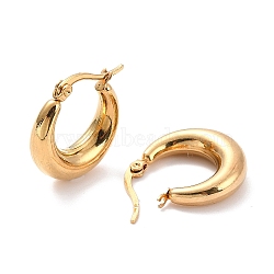 Vacuum Plating 304 Stainless Steel Chunky Hoop Earrings for Women, Golden, 21x20x6mm, Pin: 0.6mm(X-EJEW-F280-06A-G)