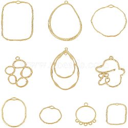 ARRICRAFT Alloy Open Back Bezel Pendants, For DIY UV Resin, Epoxy Resin, Pressed Flower Jewelry, Mixed Shapes, Light Gold, 74x72x17mm, 40pcs/box(PALLOY-AR0001-03LG)