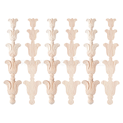 SUPERFINDINGS 6Pcs Rubber Wooden Carved Decor Applique, for Home Furniture Corner Decorations Accessories, BurlyWood, 170x36x6.5mm, 6pcs(WOOD-FH0001-88)