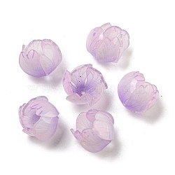 Heat Shrink Sheet Bead Caps, 5-Petal Bud, Purple, 15x16x3mm, Hole: 1.6mm(SACR-M007-04B)