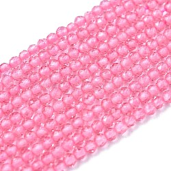 Glass Beads Strands, Imitation Quartz, Faceted, Round, Pearl Pink, 2mm, Hole: 0.5mm,  about 175pcs/strand, 14.9 inch(38cm)(G-K185-16K)