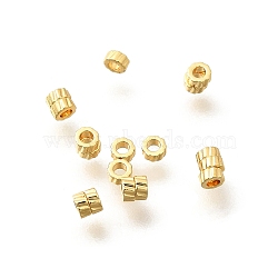 Brass Beads, Column, Real 18K Gold Plated, 2x1mm, Hole: 1mm(KK-K398-01A-G)