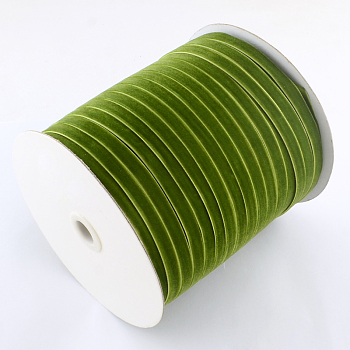 1/2 inch Single Face Velvet Ribbon, Olive Drab, 1/2 inch(12.7mm), about 100yards/roll(91.44m/roll)