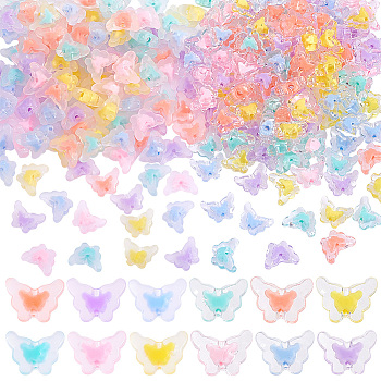 Elite 240Pcs Transparent Acrylic Beads, Bead in Bead, Butterfly, Mixed Color, 12x15.5x6.5mm, Hole: 2.2mm, 20pcs/color