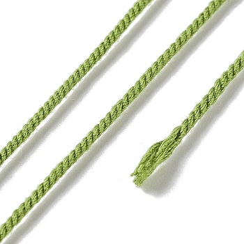Polyester Twisted Cord, Round, for DIY Jewelry Making, Yellow Green, 1mm, about 49.21 Yards(45m)/Roll