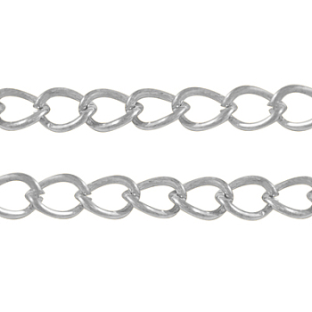 Iron Twisted Chains, Unwelded,  Platinum Color, 5x3.5x0.8mm