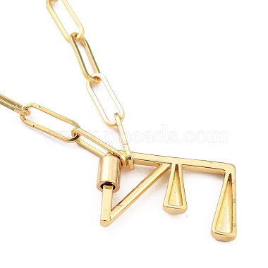 Brass Screw Carabiner Lock Pendant Necklaces(NJEW-JN03011)-5