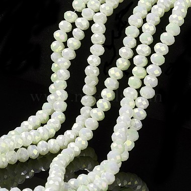 White Rondelle Glass Beads