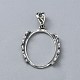 925 Sterling Silver Pendant Cabochon Settings(STER-WH0061-95B)-1
