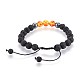 Natural Lava Rock and Non-Magnetic Synthetic Hematite Beads Braided Bead Bracelets(BJEW-JB03975-06)-3