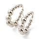 304 créoles à perles en acier inoxydable pour femmes(EJEW-F319-03P)-2
