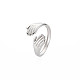 Non-Tarnish 304 Stainless Steel Double Hand Hug Open Cuff Ring for Women(RJEW-S405-199P)-3