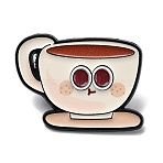 Cute Enamel Pins, Alloy Lapel Pin Backs for Backpack Clothes, Coffee, 23.5x32mm(JEWB-I055-01EB-02)