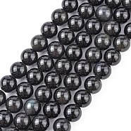 Natural Obsidian Bead Strands, Round, 8~9mm, Hole: 1mm, about 46pcs/strand, 15.3 inch(G-R173-8mm-02)