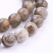 Natural Silver Leaf Jasper Beads Strands, Round, 8mm, Hole: 1mm, about 50pcs/strand, 15.7 inch(40cm)(G-G683-01-8mm)