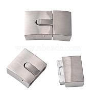 304 Stainless Steel Bayonet Clasps, Rectangle, Stainless Steel Color, 29.5x18x8mm, Hole: 5x16mm(STAS-G143-39P)