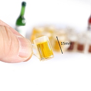 Mini Resin Beer Glass Model, Micro Landscape Dollhouse Accessories, Pretending Prop Decorations, Gold, 15mm(PW-WG07C9B-01)