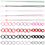 5Pcs 5 Colors Rubber Lanyard Straps, with Plastic Findings and 12 Style Silicone Pendant, Mixed Color(DIY-GF0008-39A)