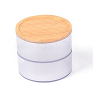 (Holiday Stock-Up Sale)Two Layer Stackable Jewelry Box, Wooden Box, Circular, White, 12.1x14cm, Inner Diameter: 135mm(OBOX-G014-01A)