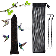 AHANDMAKER 4 Pcs 2 Styles Rectangle Polyester Bags, Hanging Chains with Hooks, for Feed the Birds Bags, Black, 2pcs/style(ABAG-GA0001-04A)