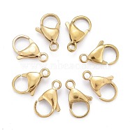 Ion Plating(IP) 304 Stainless Steel Lobster Claw Clasps, Parrot Trigger Clasps, Real 18K Gold Plated, 15x9x4.5mm, Hole: 2mm(X-STAS-H353-F-02G)