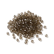 Transparent Glass Beads, Bicone, Camel, 4x4x3.5mm, Hole: 1mm, 720pcs/bag(GGLA-Z004-05U)