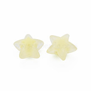Transparent Acrylic Beads, Frosted, Bead in Bead, Star, Champagne Yellow, 15.5x16x9.5mm, Hole: 3mm, about 569pcs/500g(TACR-S152-11C-03)