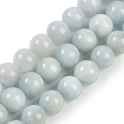 Natural Aquamarine Round Bead Strands, 8mm, Hole: 1mm, about 49pcs/strand, 15.5 inch(G-I155-02-8mm)