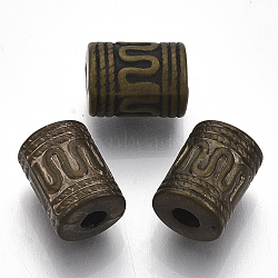 CCB Plastic Beads, Column, Antique Bronze, 13x10mm, Hole: 3.5mm, about 450pcs/500g(CCB-S160-63AB)