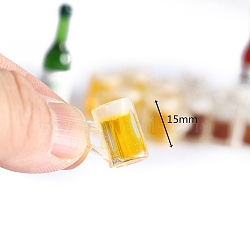 Mini Resin Beer Glass Model, Micro Landscape Dollhouse Accessories, Pretending Prop Decorations, Gold, 15mm(PW-WG07C9B-01)