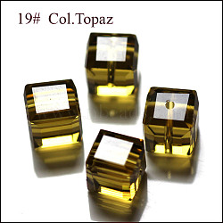 K9 Glass, Imitation Austrian Crystal Beads, Grade AAA, Faceted, Cube, Olive, 5~5.5x5~5.5x5~5.5mm(size within the error range of 0.5~1mm), Hole: 0.7~0.9mm(SWAR-F074-6x6mm-19)