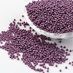 12/0 Grade A Baking Paint Glass Seed Spacer Beads, Medium Purple, 2x1.5mm, Hole: 0.7mm, about 2840pcs/50g(X-SEED-Q009-FJX16)