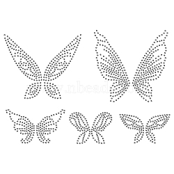 Glass Hotfix Rhinestone, Iron on Appliques, Costume Accessories, for Clothes, Bags, Pants, Butterfly, 297x210mm(DIY-WH0303-249)