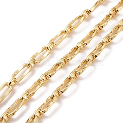 Brass Oval Link Chains, Unwelded, with Spool, Cadmium Free & Lead Free, Real 18K Gold Plated, 14x6.5x2mm, 6.5x5x2mm(CHC-K013-07G)