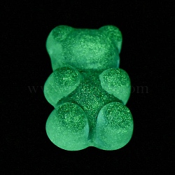 Luminous Resin Cabochons, Bear, Deep Sky Blue, 17.5x11.5x6mm(CRES-M020-01G)