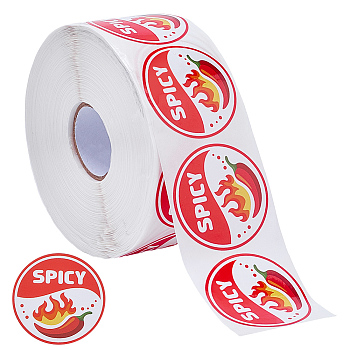 Paper Self Adhesive Stickers, Spicyness Stickers, Red, 38x0.3mm