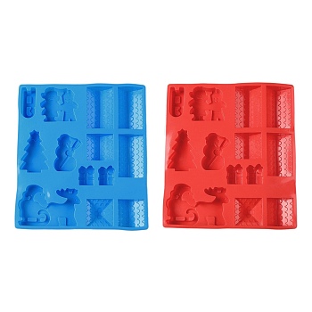 Rectangle DIY Food Grade Silicone Mold, Cake Molds(Random Color is not Necessarily The Color of the Picture), Random Color, 260x233x26mm, Inner Diameter: 36~78X26~109mm
